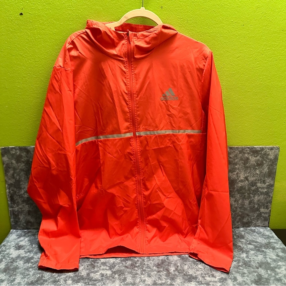 Adidas Men's Vibrant Orange Windbreaker - Picture 4 of 9